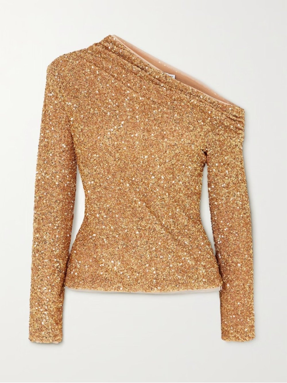 SELF-PORTRAIT
Asymmetric sequined crepe top